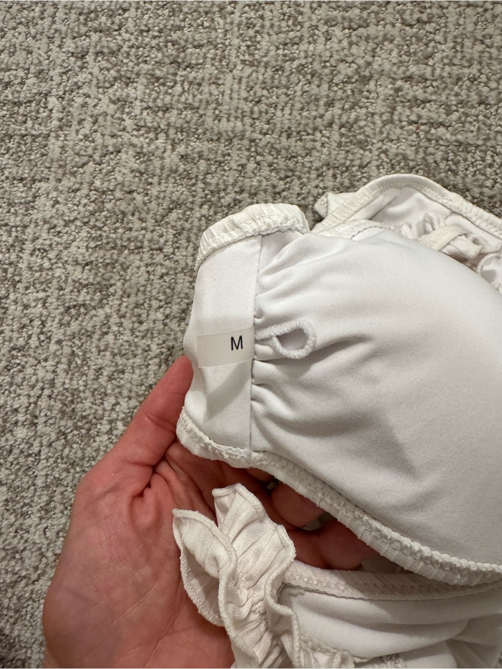 Cupshe White Ruffle Ribbed Bikini - Picture 4 of 4